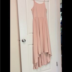 Elegant Pink High-Low Dress